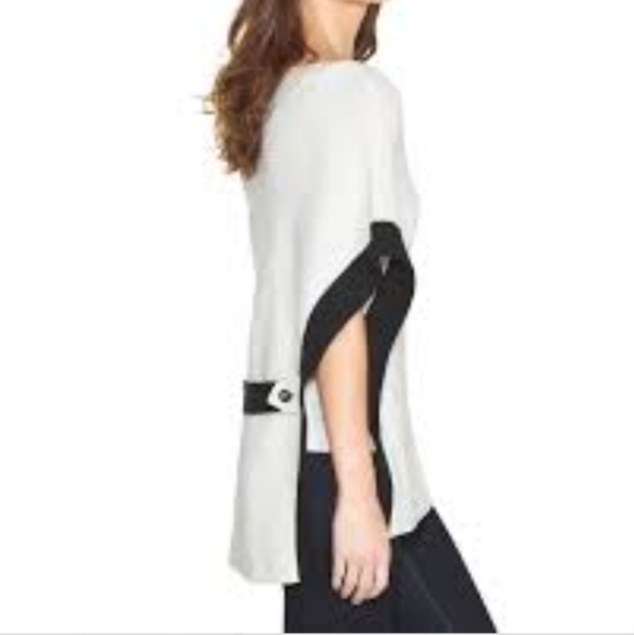WHBM Ribbed Colorblock Poncho L - Picture 2 of 3
